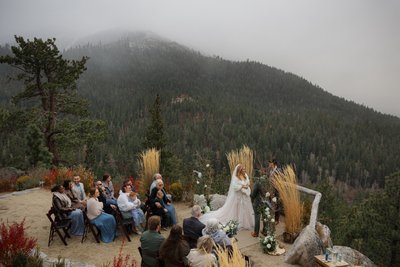 Tahoe Blue Estate Fall Wedding Ceremony Photo