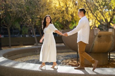 Downtown Sacramento Fall Time Engagement