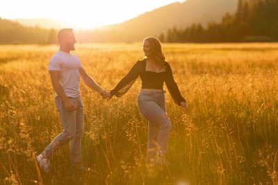 Hope Valley Sunset Engagement Session Photos