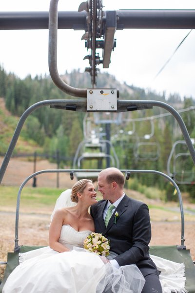 Resort at Squaw Creek Wedding Chair Lift Photos