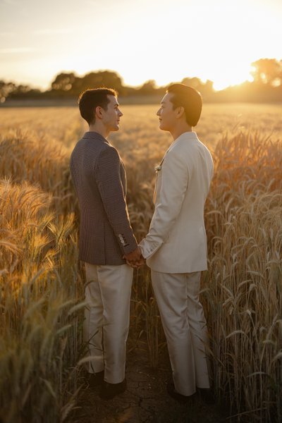 Scribner Bend Vineyards Wedding Sunset 