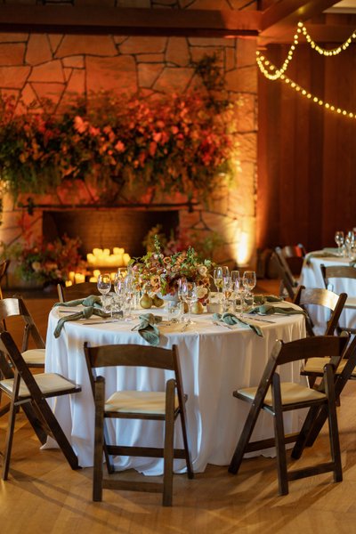 Villa Chanticleer Wedding Reception Table Setup