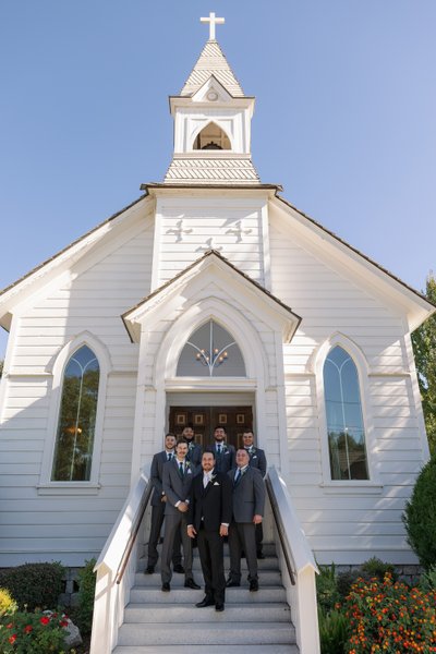 Old St. Mary’s Chapel Groomsmen Photo
