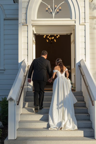 Old St. Mary’s Chapel Sunset Wedding Photo