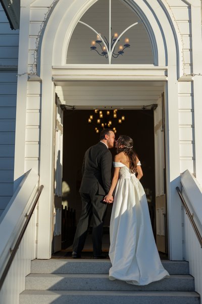 Old St. Mary’s Chapel Wedding Kiss