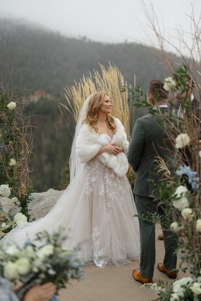 Tahoe Blue Estate Fall Wedding Ceremony 