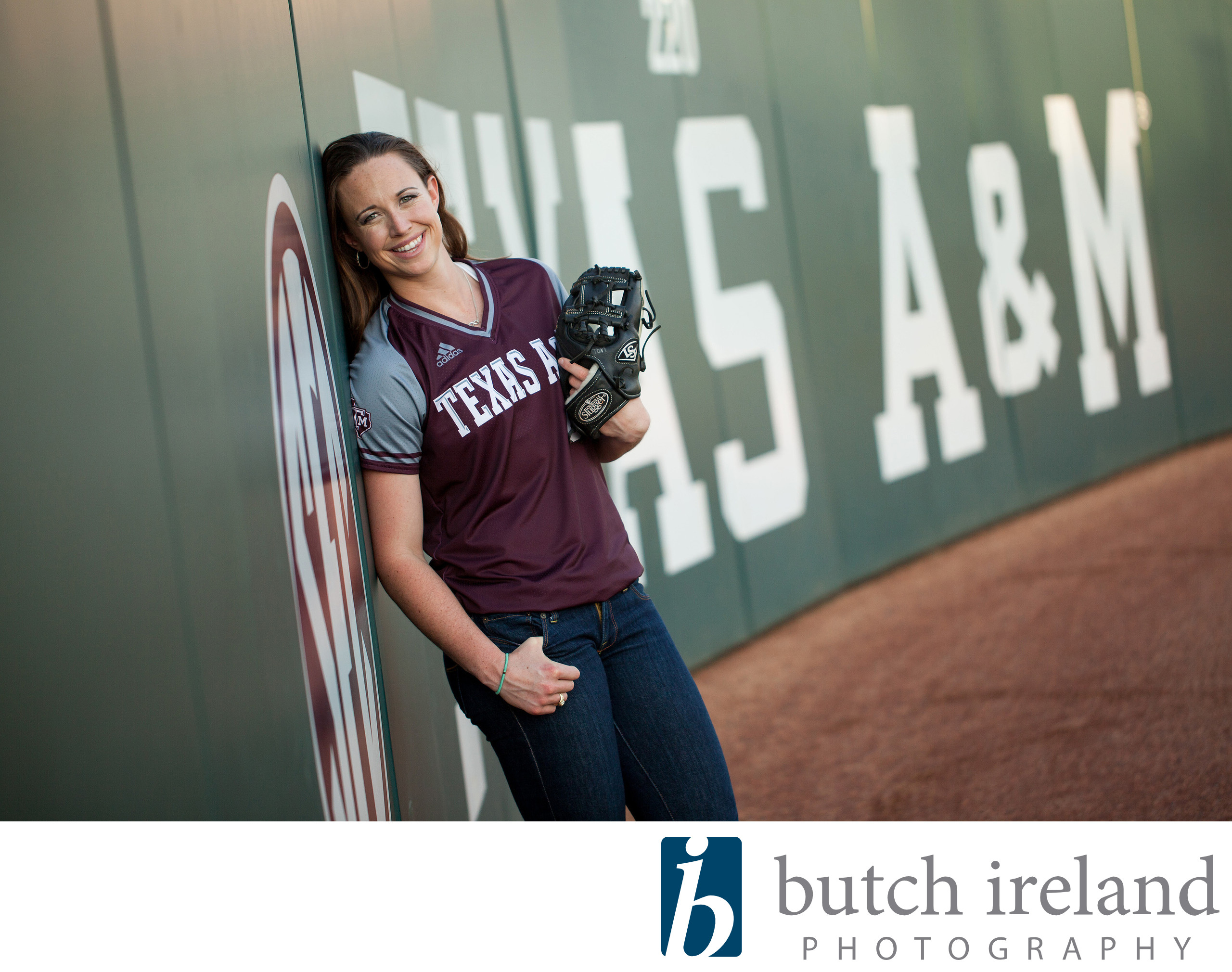 Texas A&M softball portrait butch ireland photographycollege station