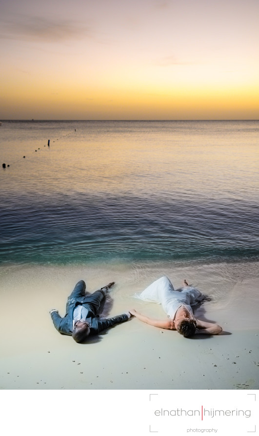 Gay Couple Laying On Beach Aruba Wedding Photographer Elnathan
