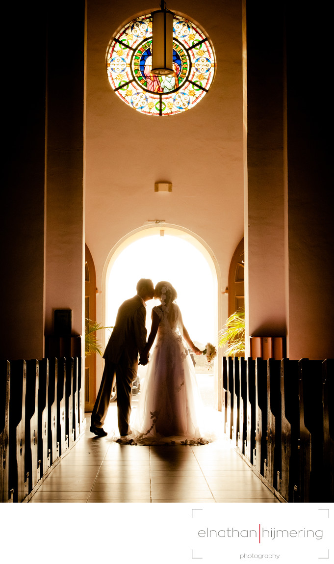 Last Kiss Before Exiting Church Aruba Wedding Photographer Elnathan Hijmering Photography