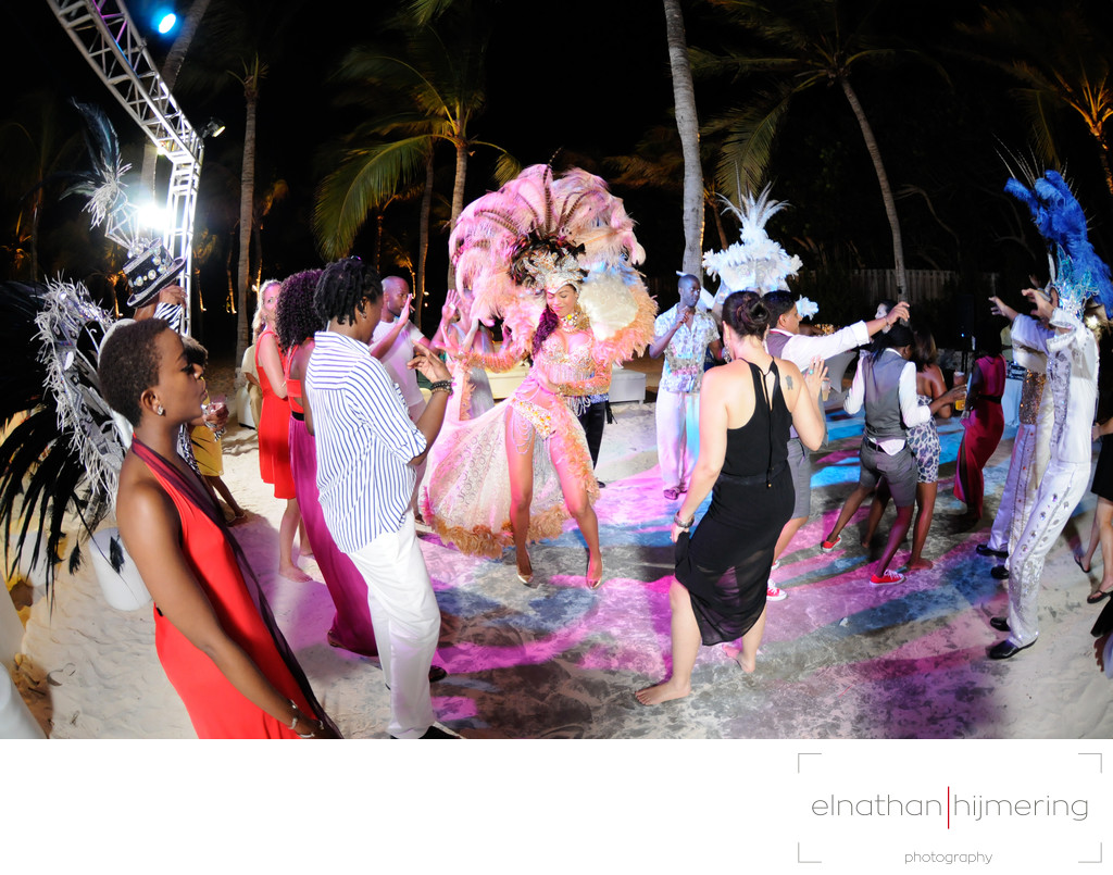 carnival dance wedding reception