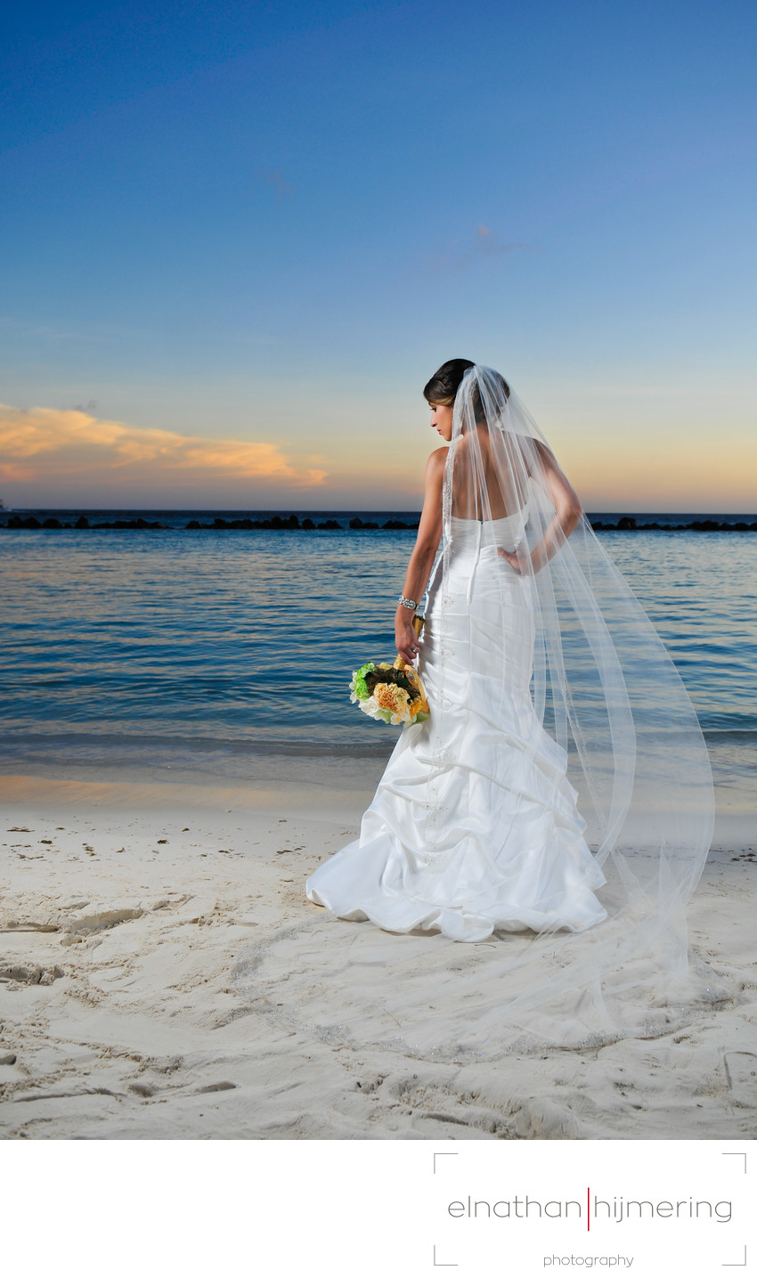 bride on beach