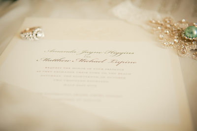 wedding invitation and rings
