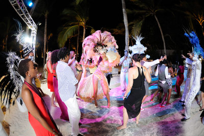 carnival dance wedding reception