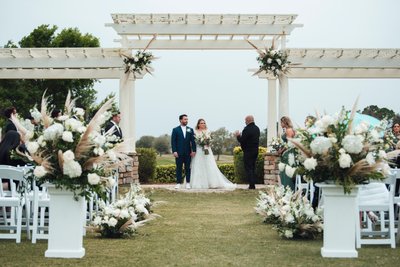 Wedding ceremony at Eagle Creek Golf Clubhouse Orlando