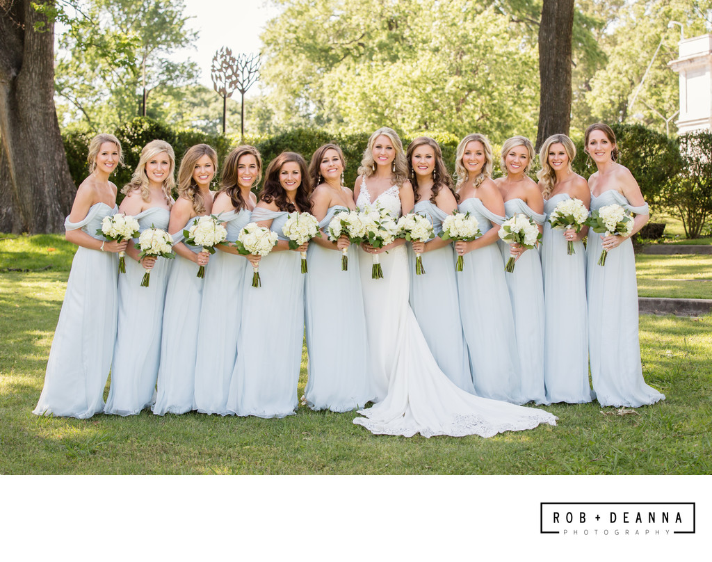 Memphis Wedding Photographer Bridesmaids in Blue
