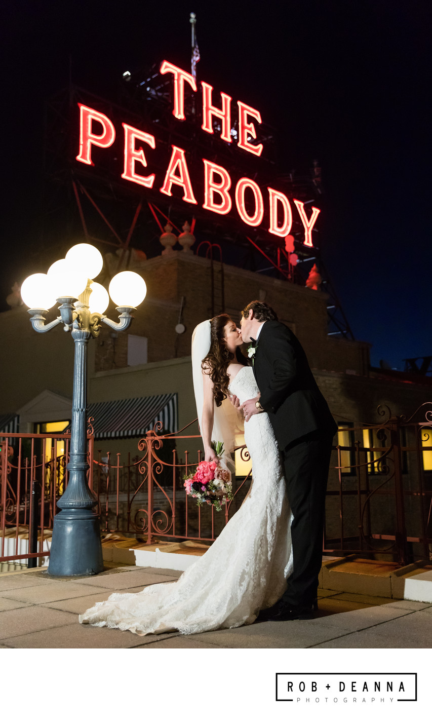 Memphis Wedding Photographers Peabody Rooftop at Night