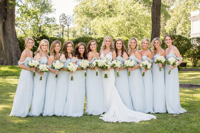 Memphis Wedding Photographer Bridesmaids in Blue