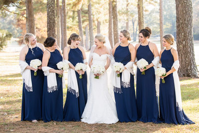 Memphis Wedding Photographer Bridal Party Blue