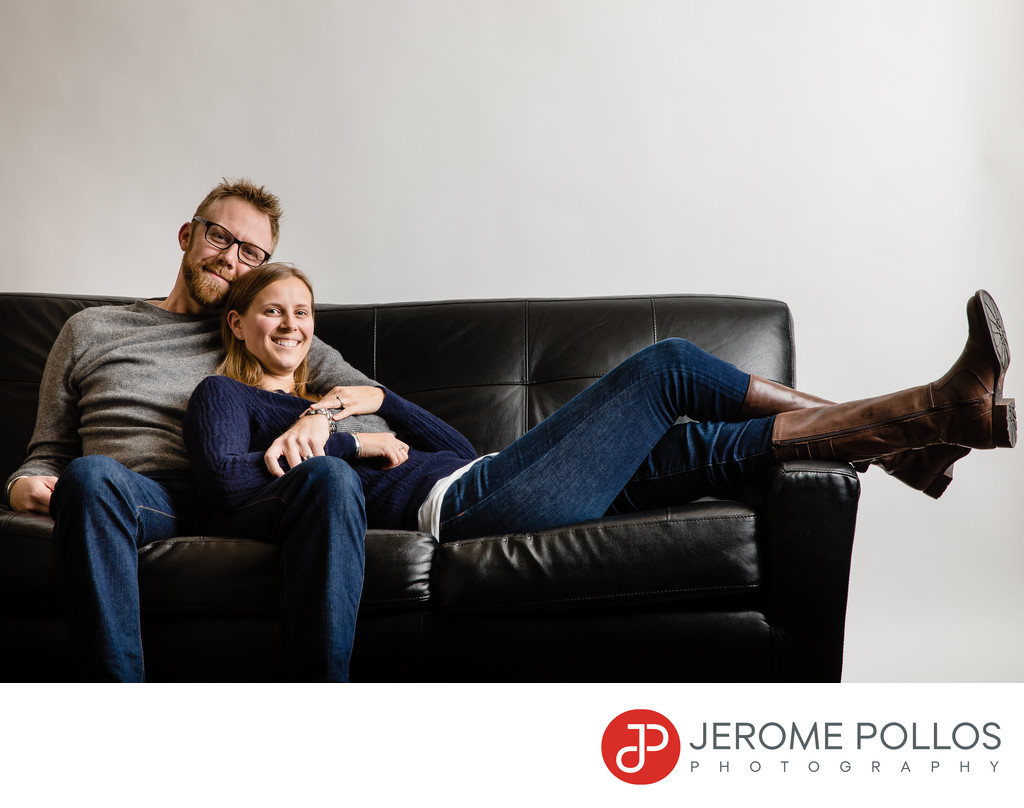 Couch Couple Studio Lifestyle Family Portrait