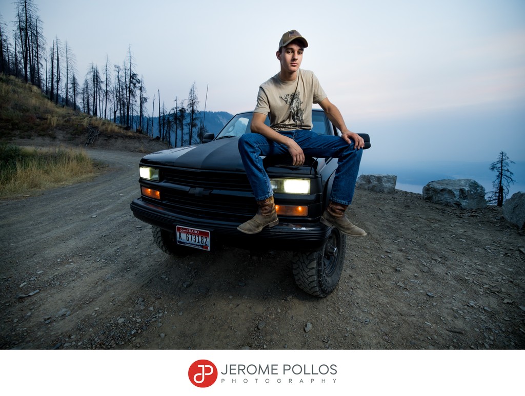 A High School Senior And Truck Rathdrum Idaho Portrait