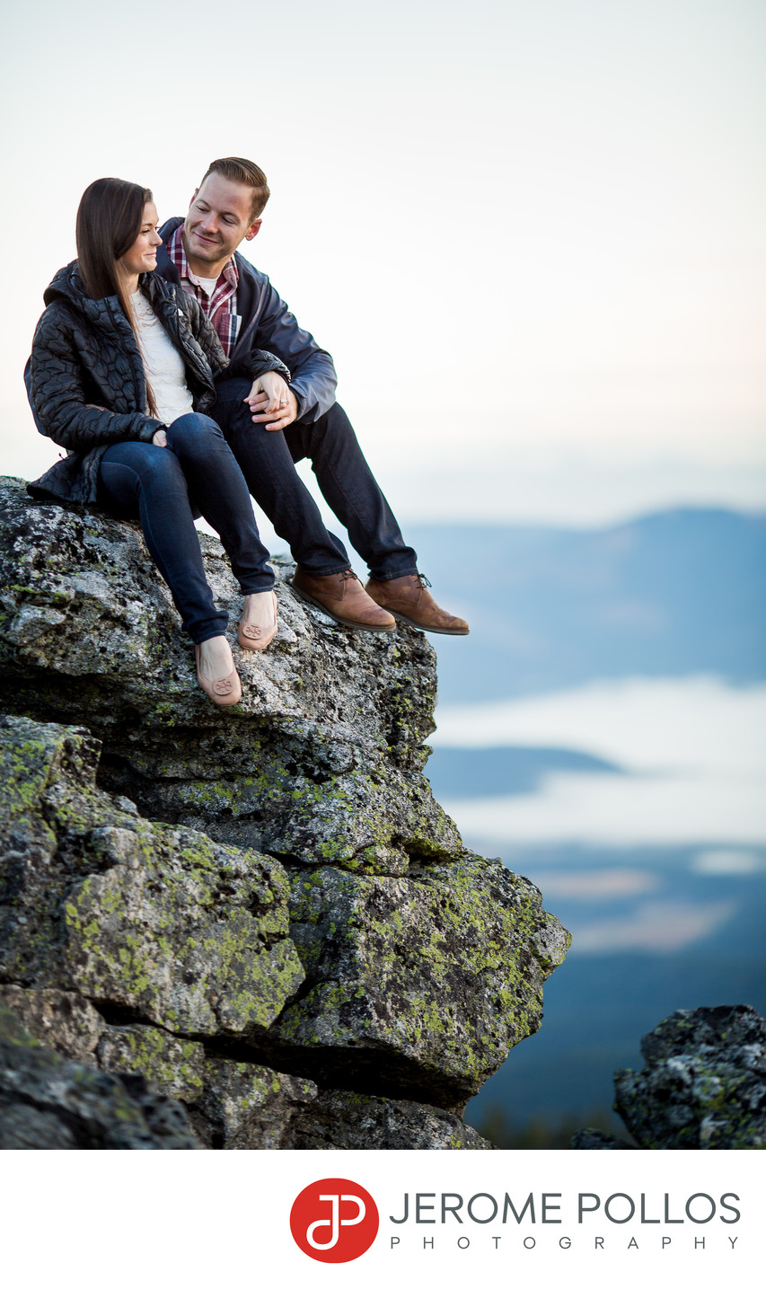On Top Of A Rock Engagement Portrait