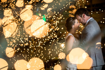 Bride Groom Coeur d'Alene, Idaho Wedding Holiday Lights