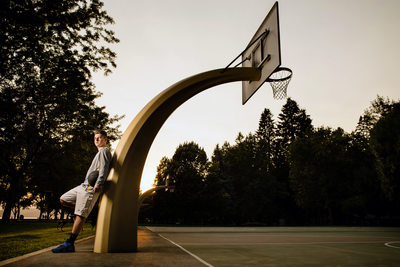 Basketball In The Park Senior Portrait