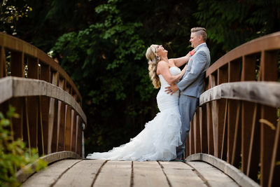 Elkins Resort Bridge Wedding Bride And Groom Moment