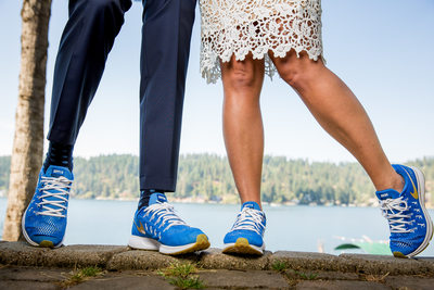 Bride And Groom Wedding Nikes Hayden Lake Idaho