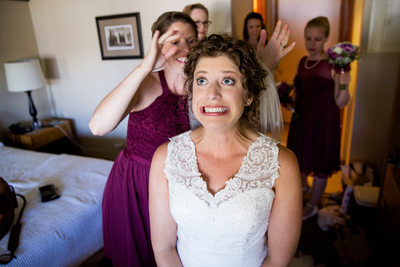A Bride Reacts To Veil Pushed Hayden Lake Wedding