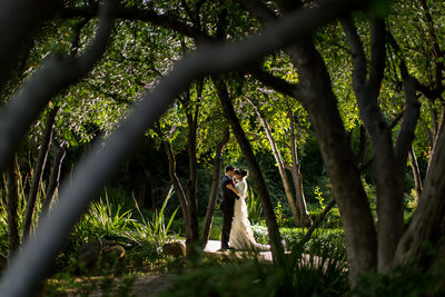 Bride And Groom In Shinzen Japanese Garden Fresno