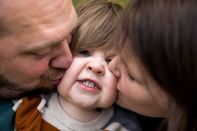 Face Kiss Toddler Parents Spokane Family Portrait