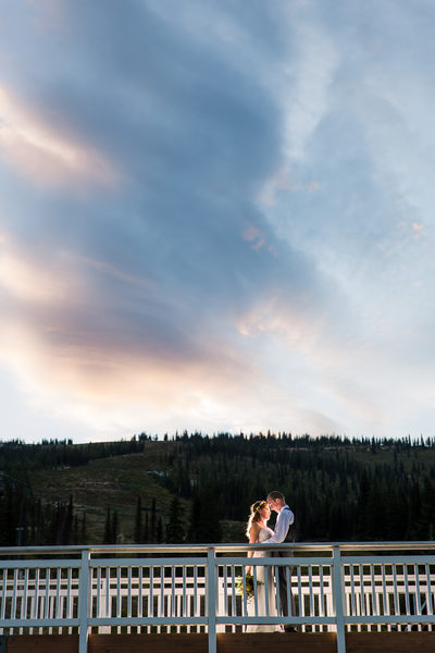 Schweitzer Wedding Bride Groom Bridge Kiss At Sunset