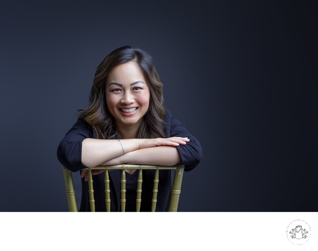 Portrait of woman posing on a chair