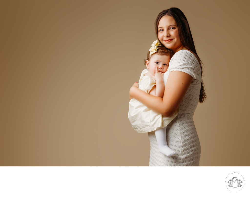 Big sister and little sister portrait