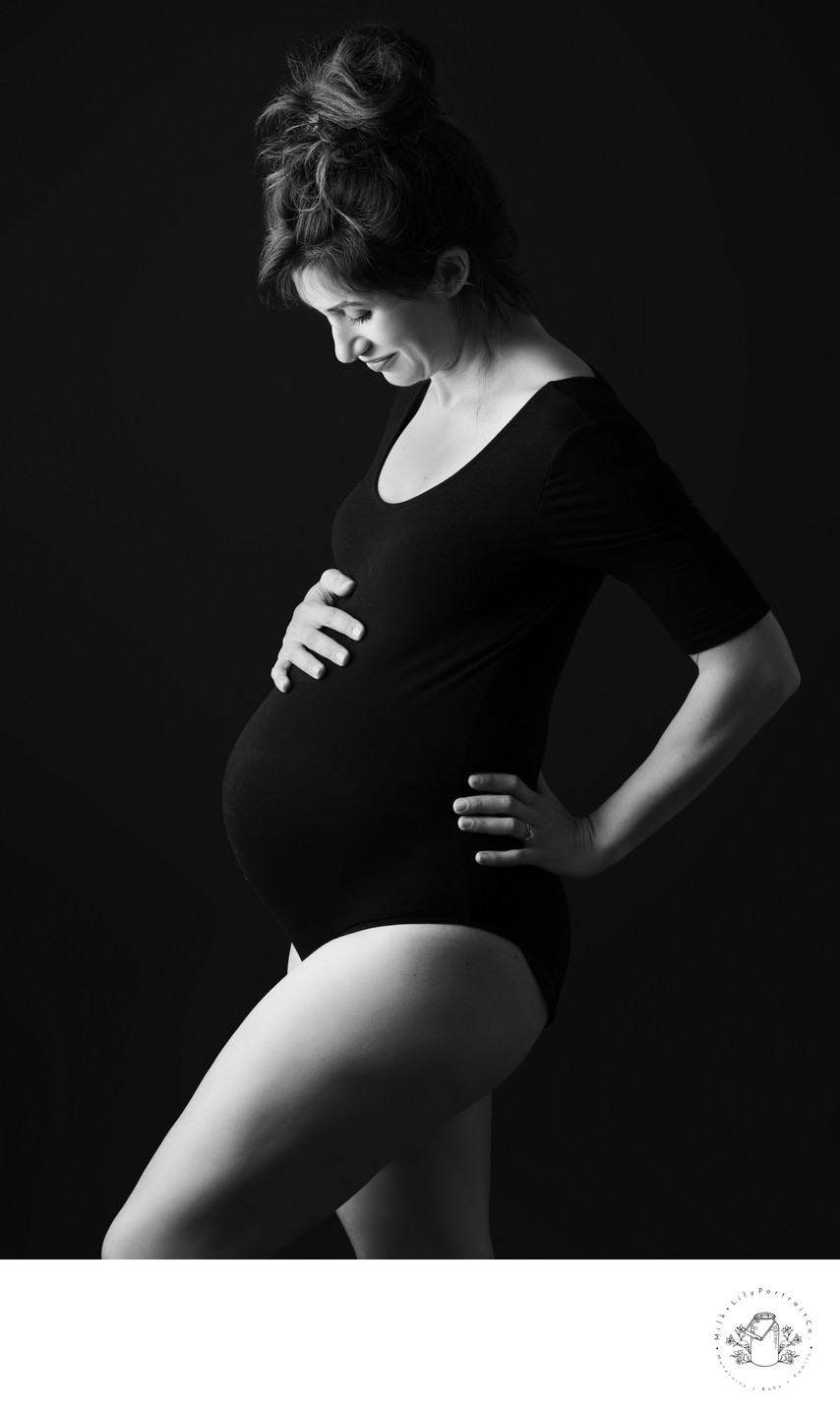 Black and White Maternity Portrait