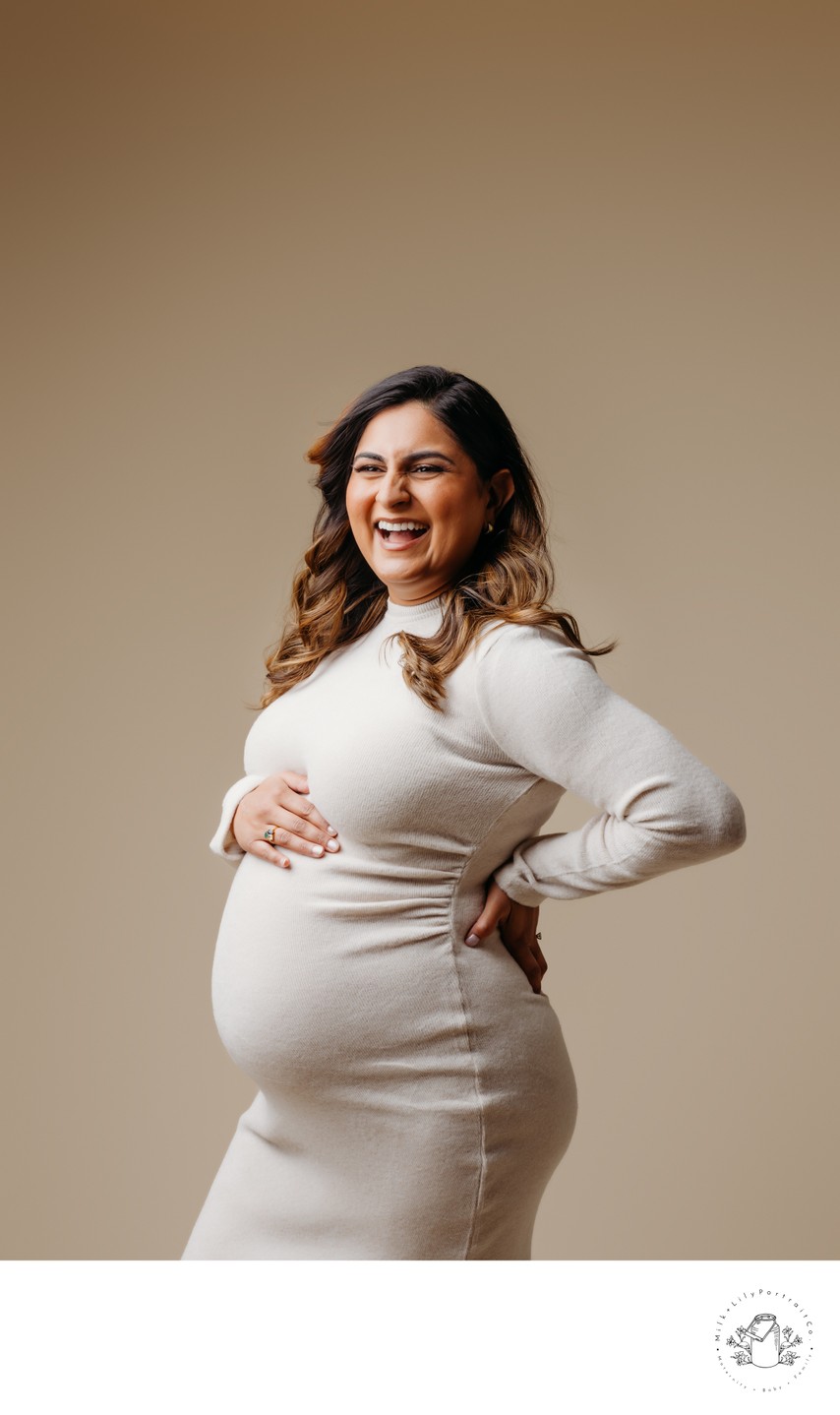 giggling maternity session