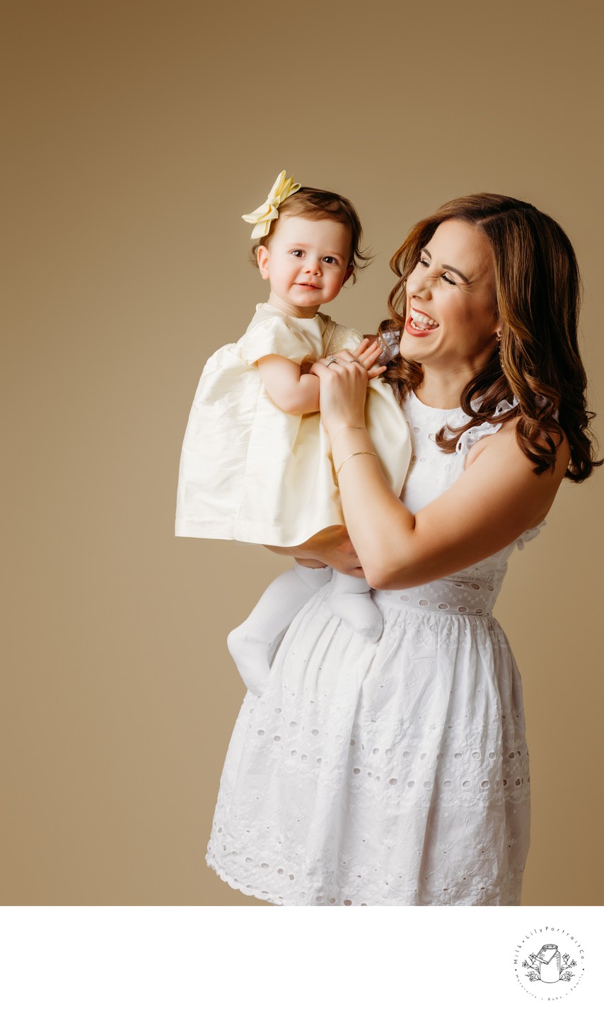 mommy and me yellow bow white dress