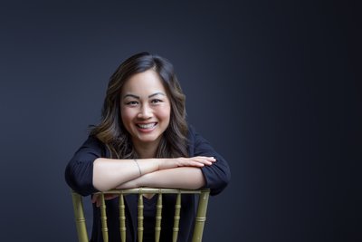 Portrait of woman posing on a chair