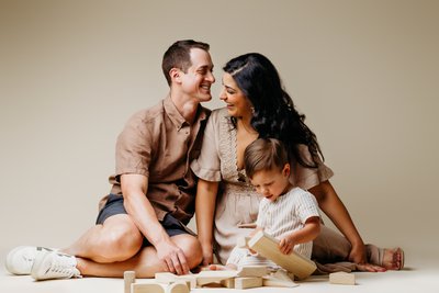 Family Session in Studio beige backdrop