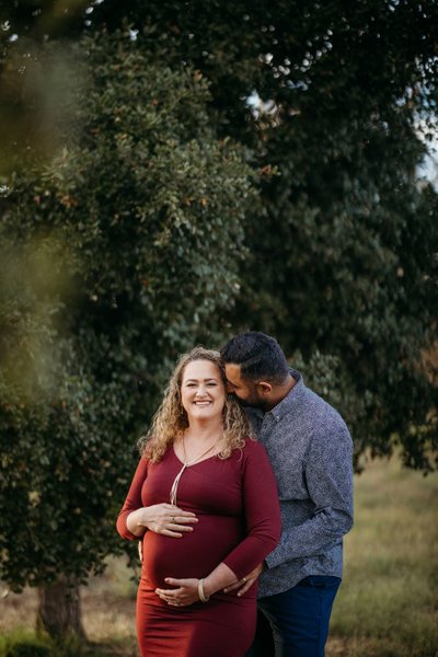 couples golden hour maternity session