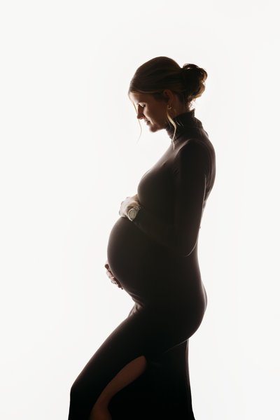 maternity silhouette with white