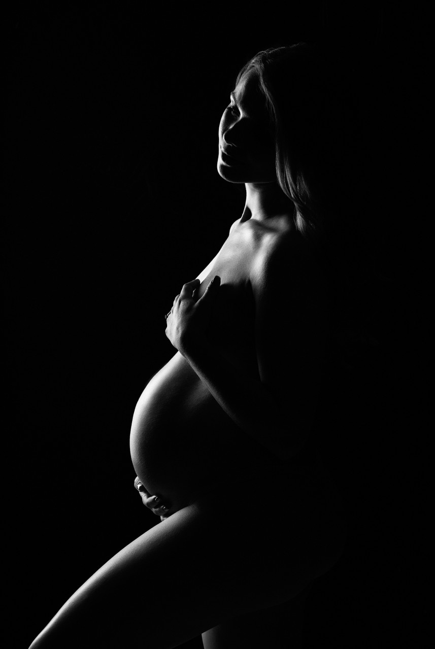 BW Nude Maternity Portrait Photography Ams Battaglia