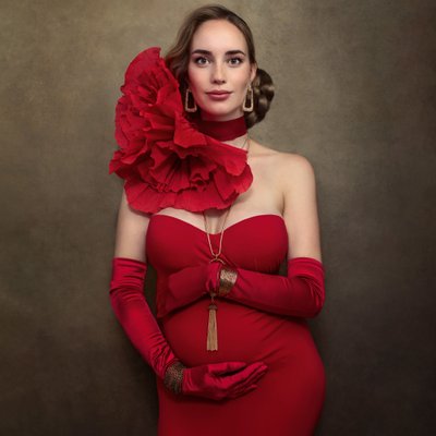 Amsterdam Maternity Artistic Red Dress Photographer