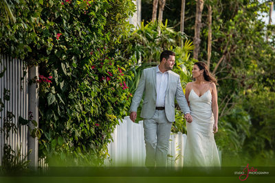 Bride and Groom Wedding Walking Key West, Florida
