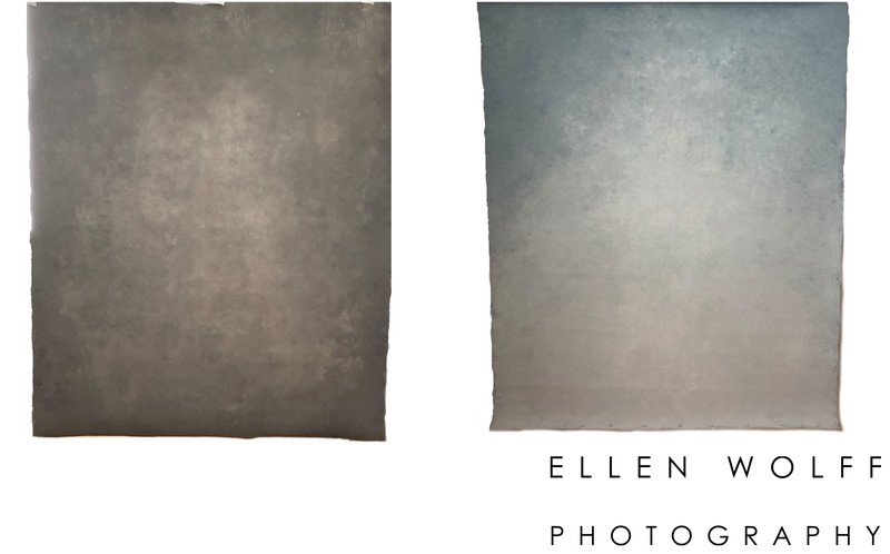 Oliphant hand painted canvas backgrounds in blue and gray