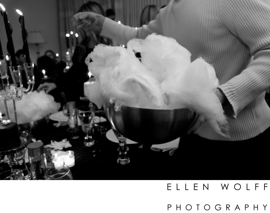 cotton candy for dessert at a 50th birthday