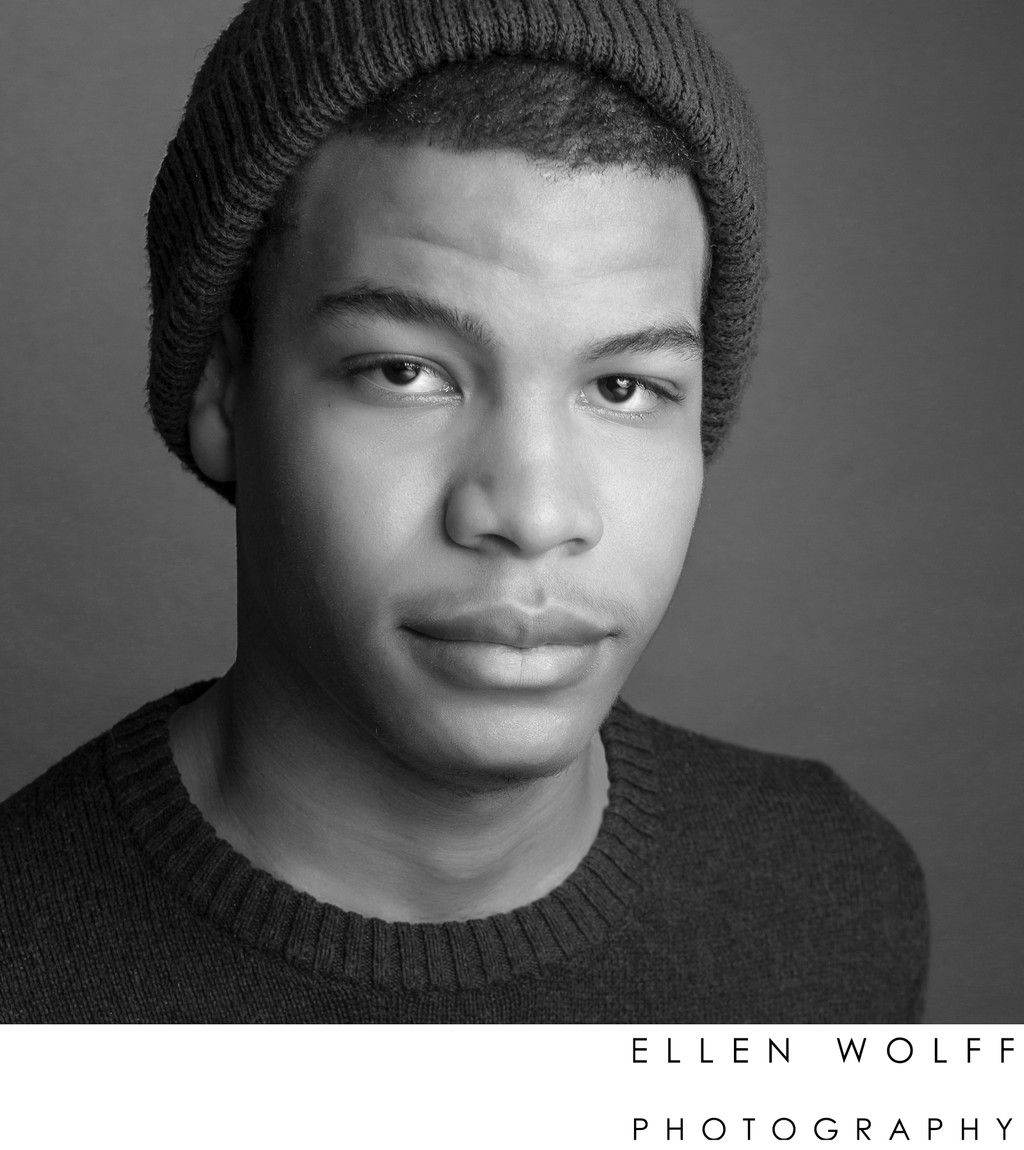 student headshot in black and white 