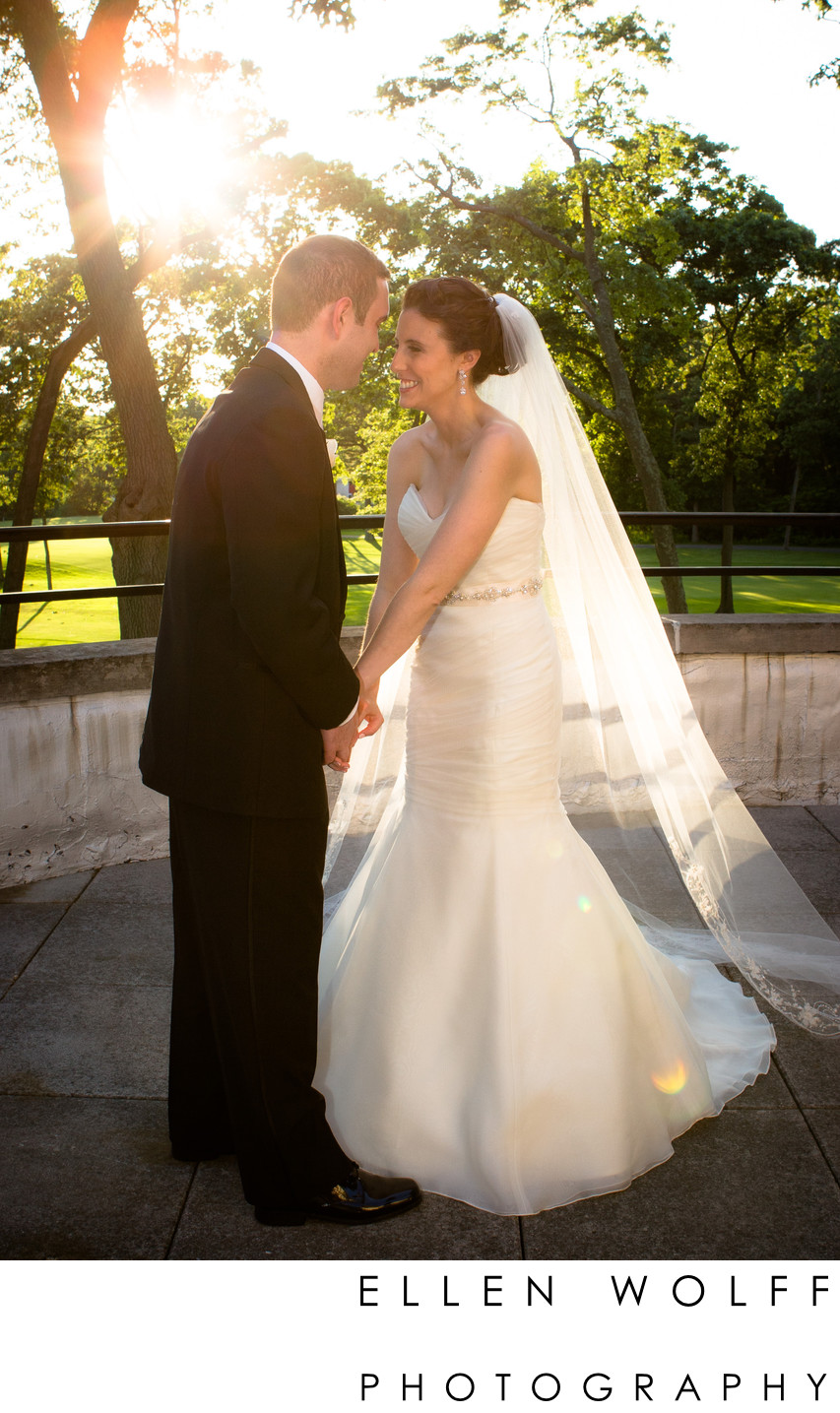 bride and groom at Muttontown Country Club