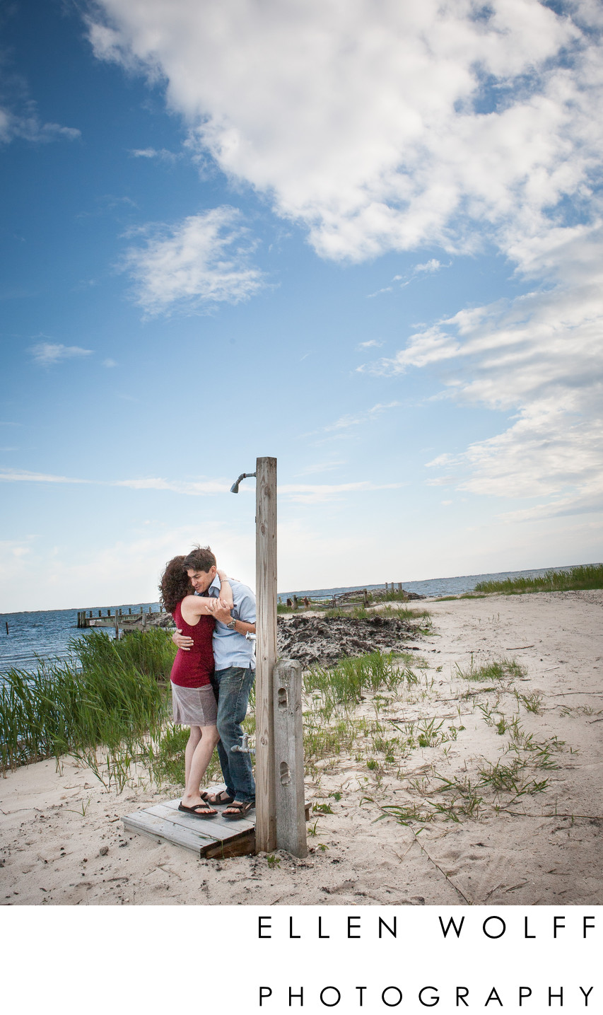 engagement photo session on a long island beach